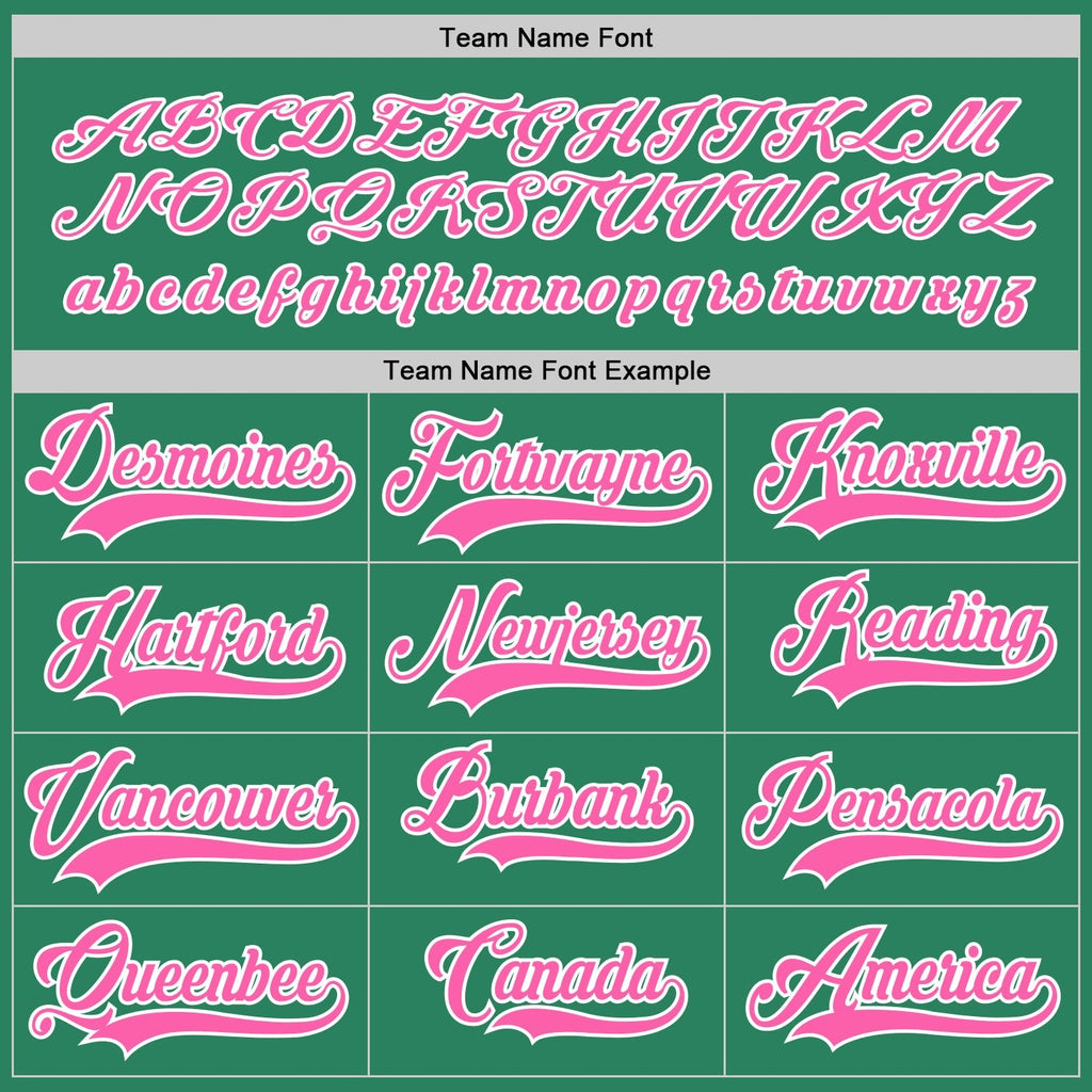 Custom Kelly Green Pink-White Hockey Jersey photo 3