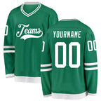 Custom Kelly Green White Hockey Jersey