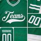 Custom Kelly Green White Hockey Jersey detail