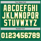 Custom Kelly Green White-Gold Authentic Throwback Basketball Jersey photo 2