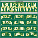 Custom Kelly Green White-Gold Authentic Throwback Basketball Jersey photo 3