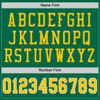 Custom Grass Green Gold-White Mesh Authentic Throwback Football Jersey photo 3