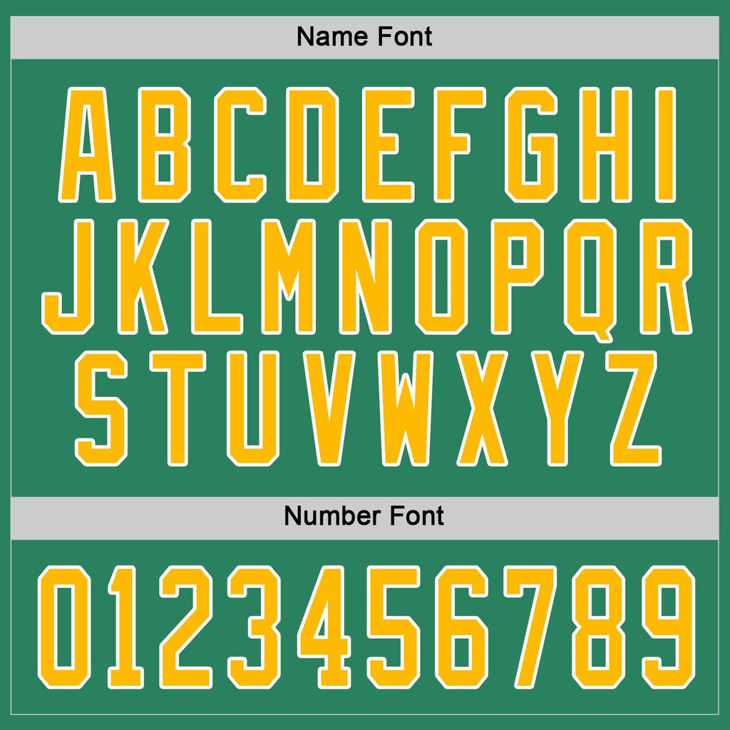 Custom Kelly Green Gold-White Hockey Jersey photo 3