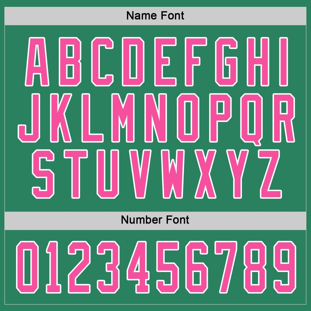 Custom Kelly Green Pink-White Hockey Jersey photo 3