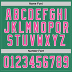 Custom Kelly Green Pink-White Hockey Jersey photo 3