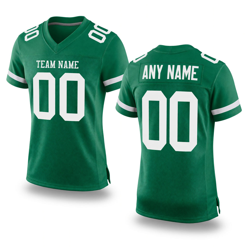 Custom Kelly Green White Mesh Authentic Football Jersey