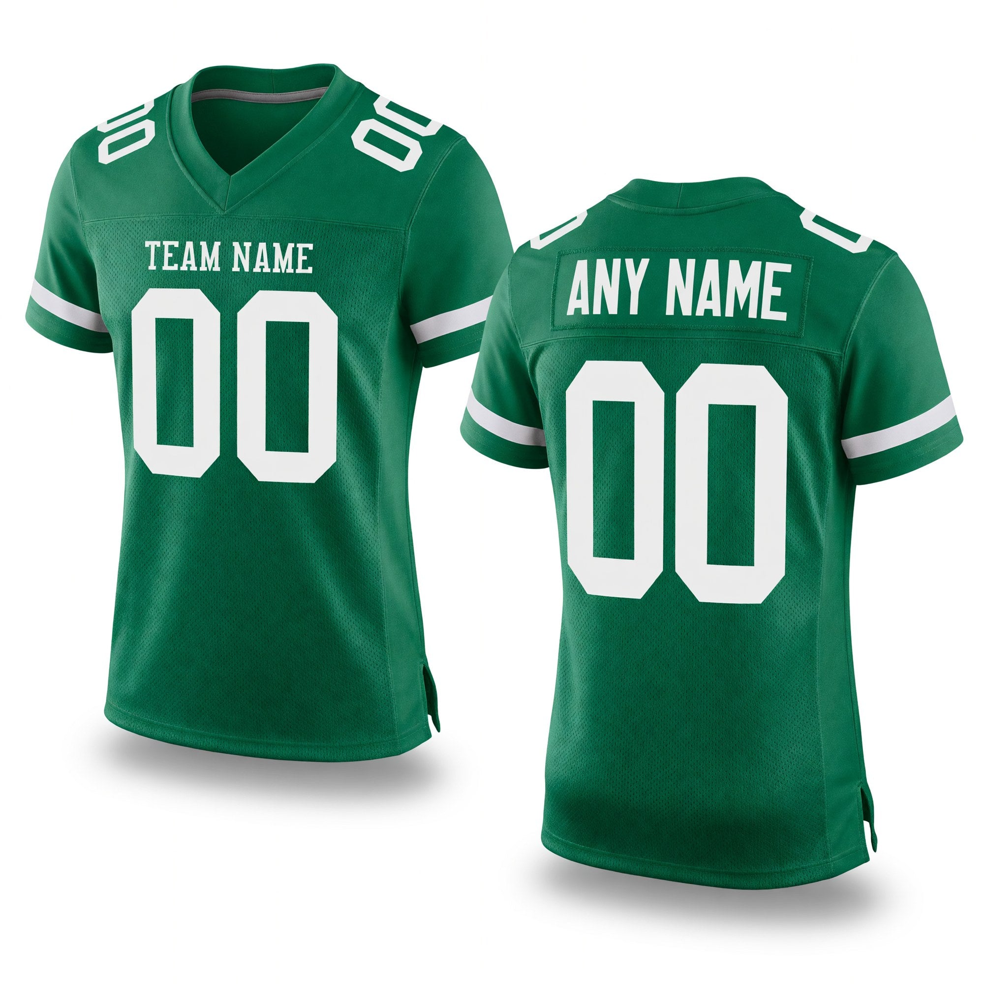 Custom Kelly Green White Mesh Authentic Football Jersey