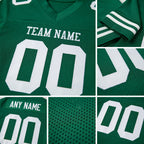 Custom Kelly Green White Mesh Authentic Football Jersey detail