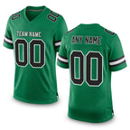 Custom Kelly Green Black-White Mesh Authentic Football Jersey