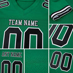 Custom Kelly Green Black-White Mesh Authentic Football Jersey detail