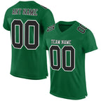 Custom Kelly Green Black-White Mesh Authentic Football Jersey photo 1