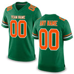 Custom Kelly Green Orange-White Mesh Authentic Football Jersey