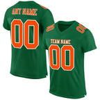 Custom Kelly Green Orange-White Mesh Authentic Football Jersey photo 1