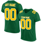 Custom Kelly Green Gold-White Mesh Authentic Football Jersey photo 1