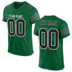 Custom Kelly Green Black-White Mesh Authentic Football Jersey