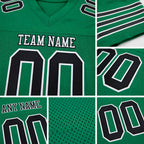 Custom Kelly Green Black-White Mesh Authentic Football Jersey detail
