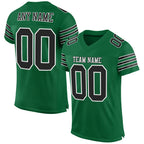 Custom Kelly Green Black-White Mesh Authentic Football Jersey photo 1
