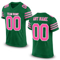 Custom Kelly Green Pink-White Mesh Authentic Football Jersey