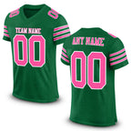 Custom Kelly Green Pink-White Mesh Authentic Football Jersey