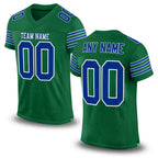 Custom Kelly Green Royal-White Mesh Authentic Football Jersey