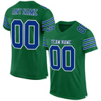Custom Kelly Green Royal-White Mesh Authentic Football Jersey photo 1