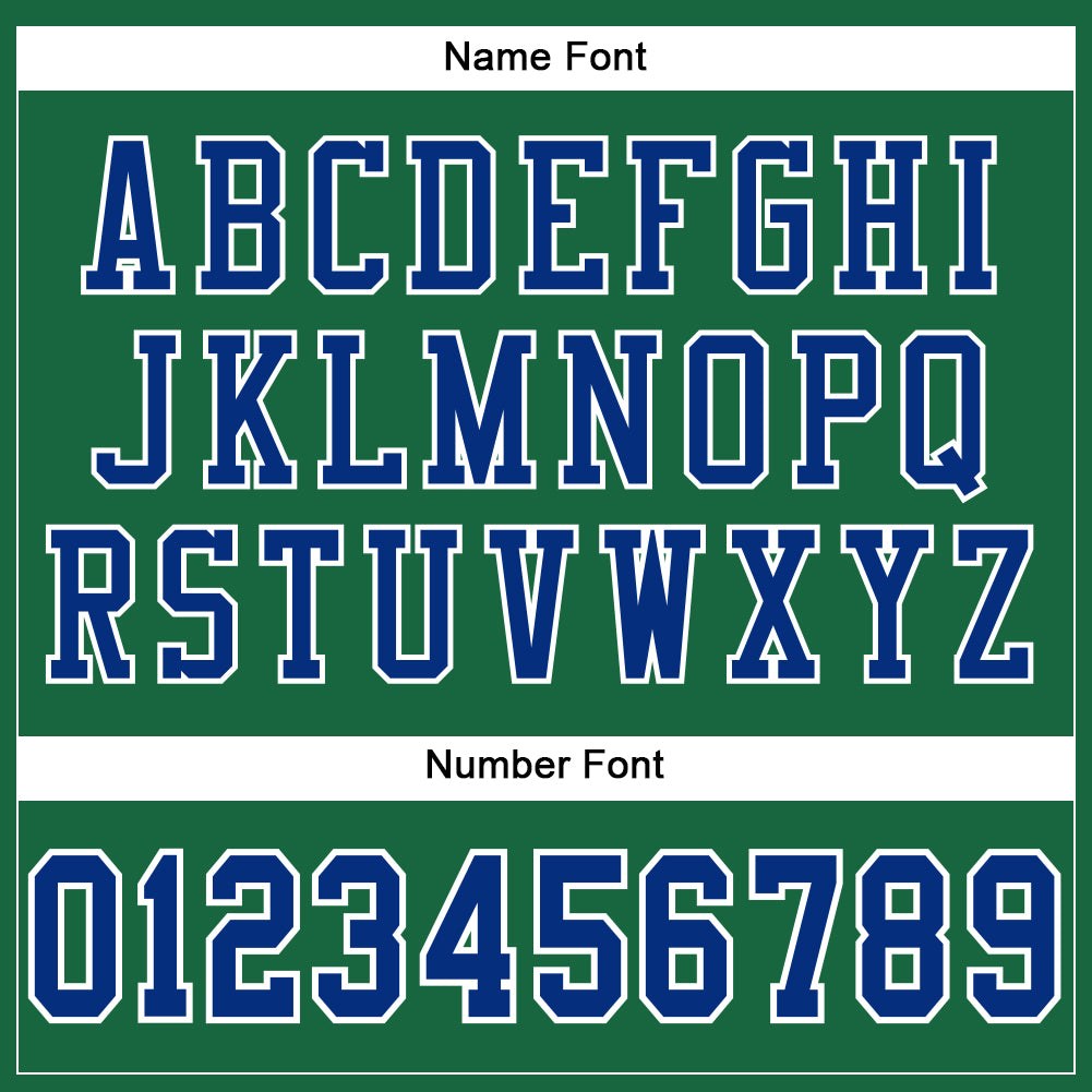 Custom Kelly Green Royal-White Mesh Authentic Football Jersey photo 3