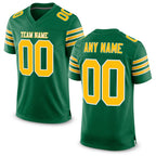 Custom Kelly Green Gold-White Mesh Authentic Football Jersey