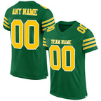 Custom Kelly Green Gold-White Mesh Authentic Football Jersey photo 1