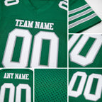 Custom Kelly Green White-Gray Mesh Authentic Football Jersey detail