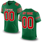 Custom Kelly Green Red-White Mesh Authentic Football Jersey