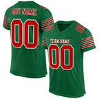 Custom Kelly Green Red-White Mesh Authentic Football Jersey photo 1