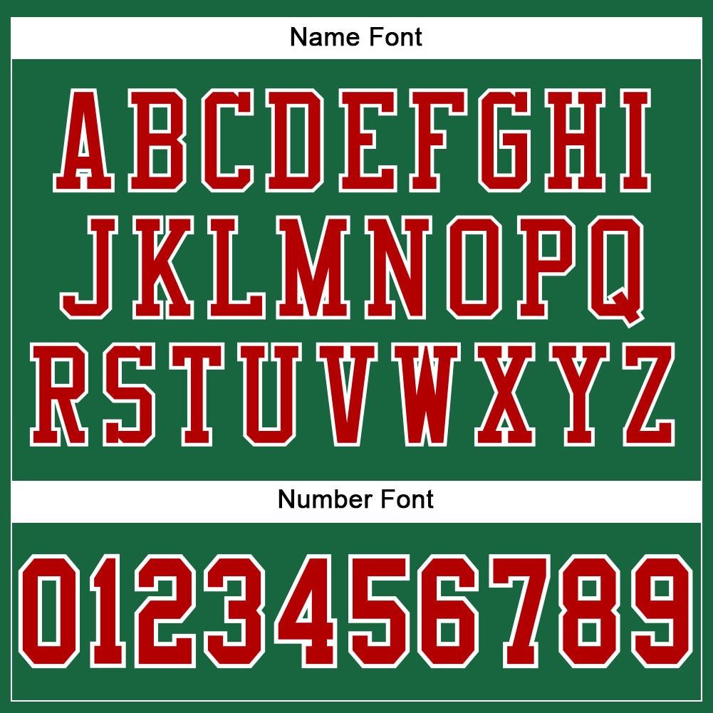 Custom Kelly Green Red-White Mesh Authentic Football Jersey photo 3