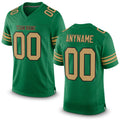 Custom Kelly Green Old Gold-Black Mesh Authentic Football Jersey