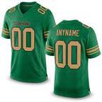 Custom Kelly Green Old Gold-Black Mesh Authentic Football Jersey