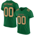 Custom Kelly Green Old Gold-Black Mesh Authentic Football Jersey photo 1