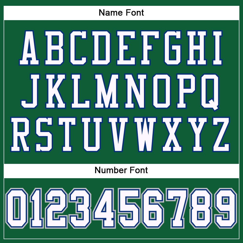 Custom Kelly Green White Royal-Gray Mesh Authentic Football Jersey photo 3