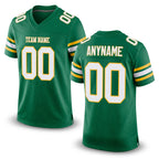 Custom Kelly Green White-Gold Mesh Authentic Football Jersey