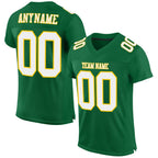 Custom Kelly Green White-Gold Mesh Authentic Football Jersey photo 1