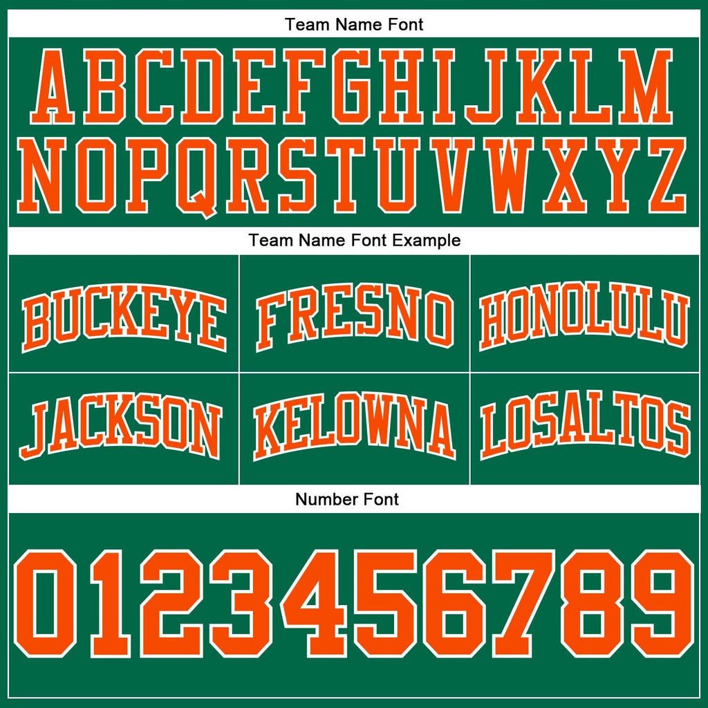 Custom Kelly Green Orange-White Authentic Throwback Basketball Shorts photo 3