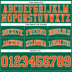 Custom Kelly Green Orange-White Authentic Throwback Basketball Shorts photo 3
