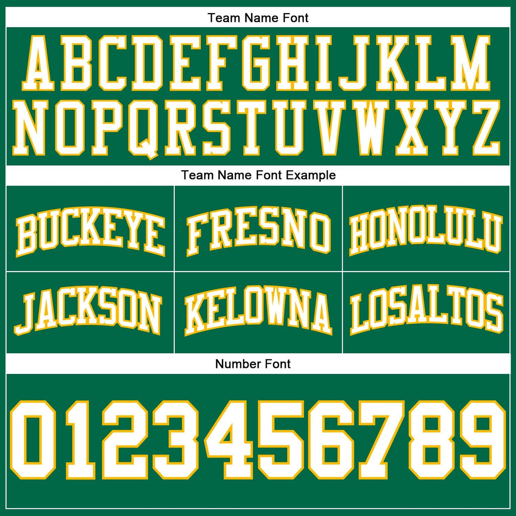 Custom Kelly Green White-Gold Authentic Throwback Basketball Shorts photo 2