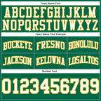 Custom Kelly Green White-Gold Authentic Throwback Basketball Shorts photo 2