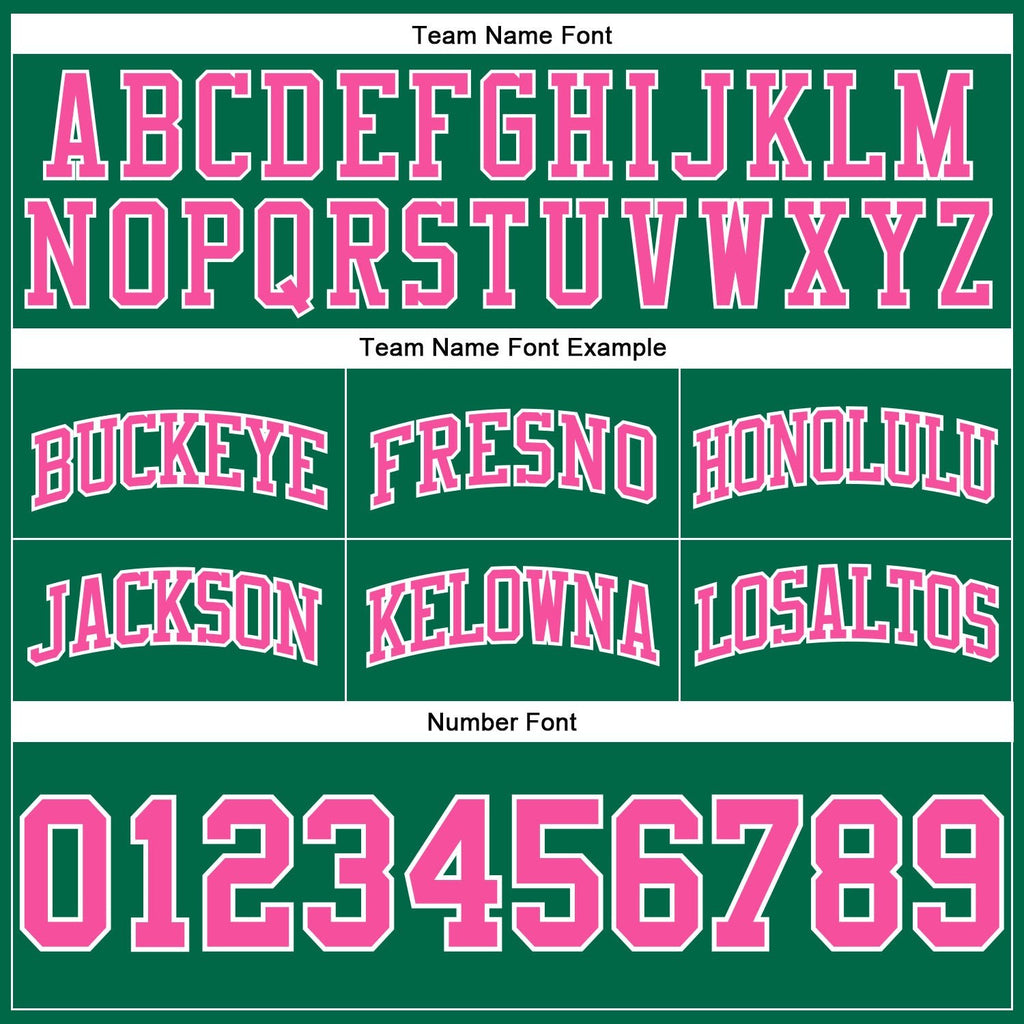 Custom Kelly Green Pink-White Authentic Throwback Basketball Shorts photo 2