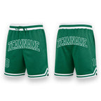 Custom Kelly Green Kelly Green-White Authentic Throwback Basketball Shorts