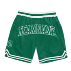 Custom Kelly Green Kelly Green-White Authentic Throwback Basketball Shorts photo 1