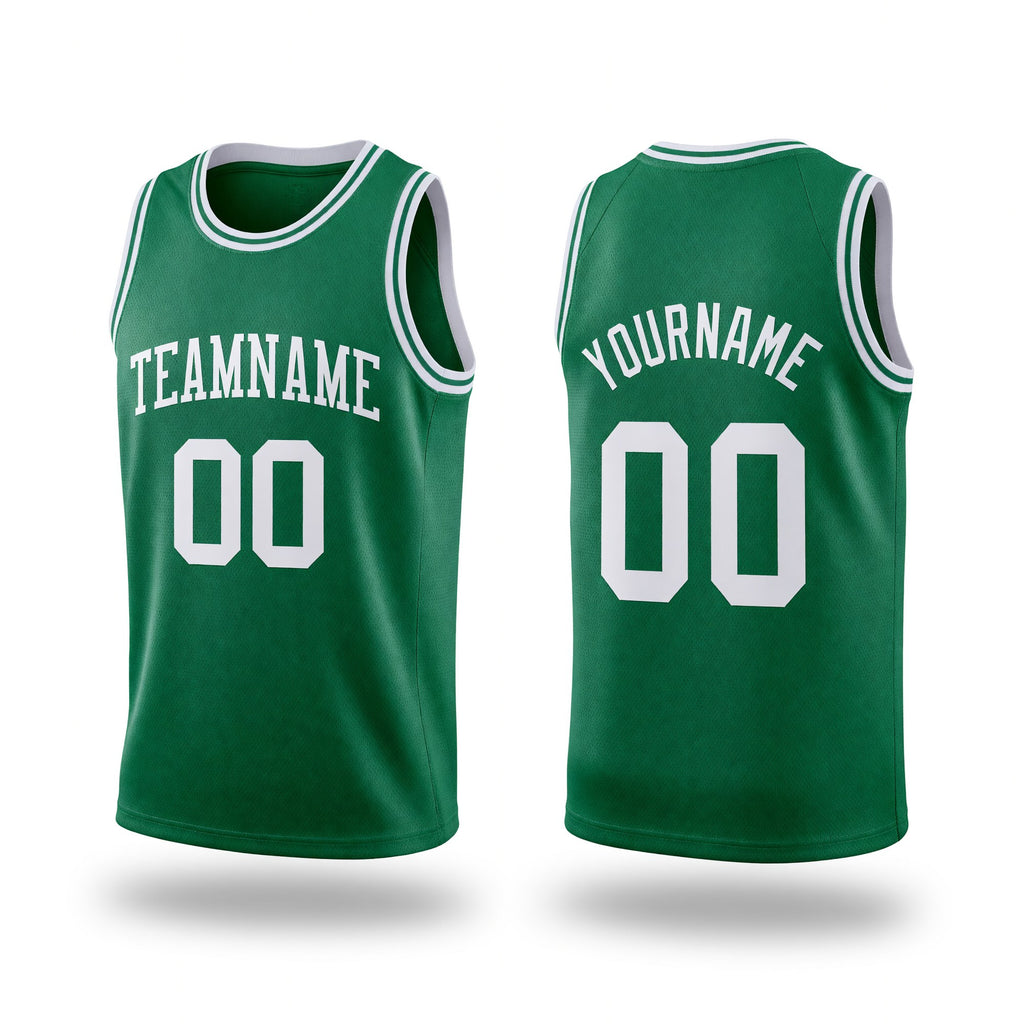 Custom Kelly Green White Authentic Throwback Basketball Jersey
