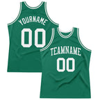 Custom Kelly Green White Authentic Throwback Basketball Jersey photo 1