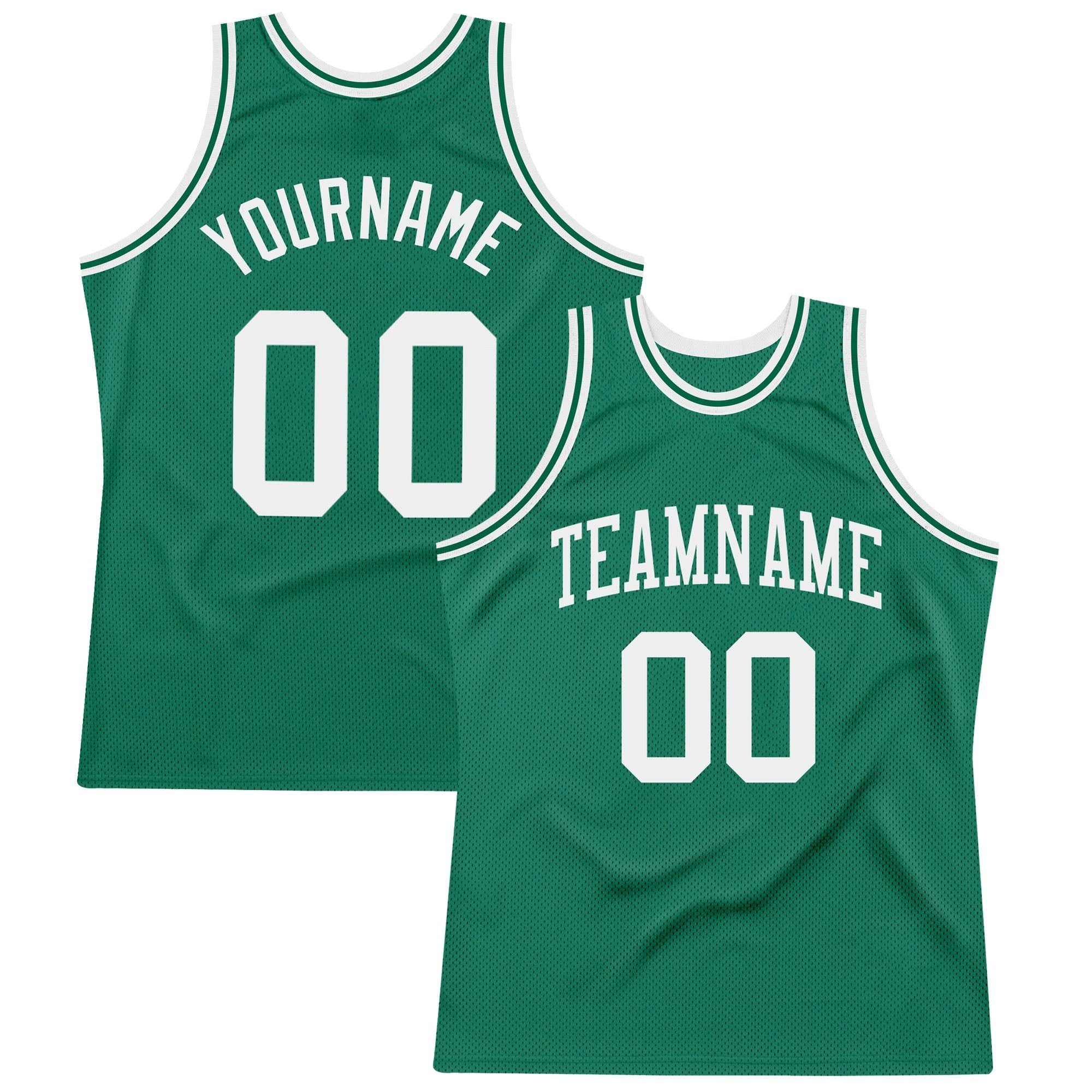 Custom Kelly Green White Authentic Throwback Basketball Jersey photo 1