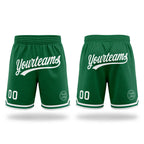 Custom Kelly Green White Authentic Throwback Basketball Shorts
