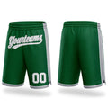 Custom Kelly Green White-Gray Authentic Basketball Shorts